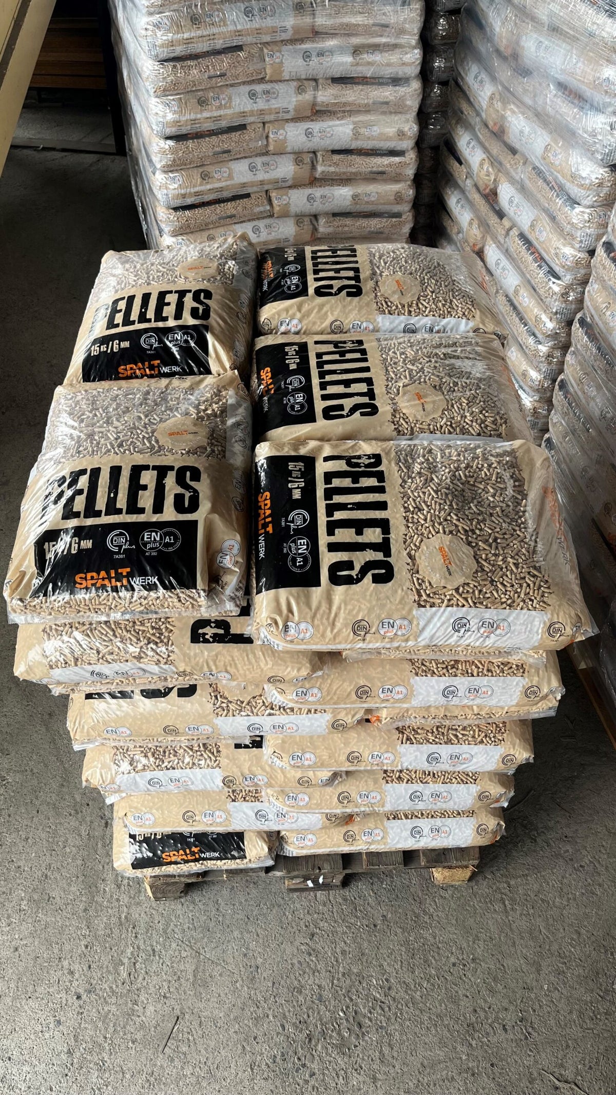 ENplus A1 Holzpellets – Palette mit 70 Beuteln