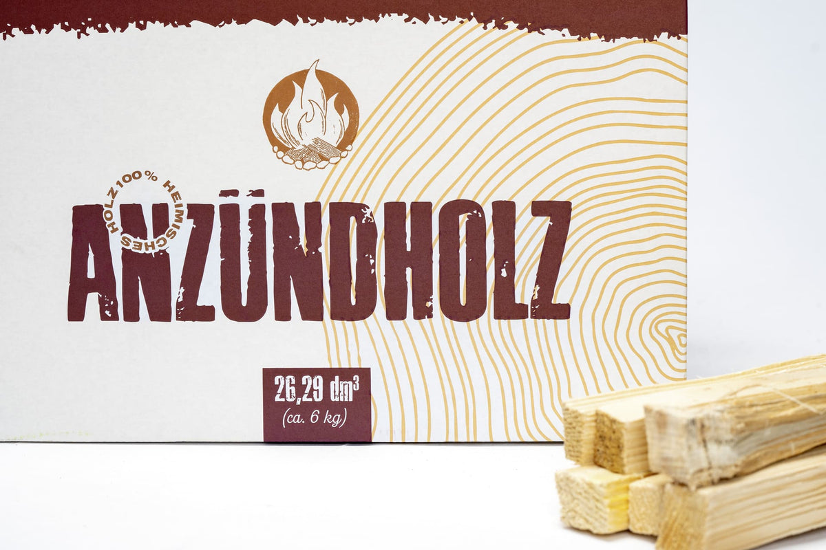 Anzündholz aus Fichte – fein gespaltene Scheite im Detail